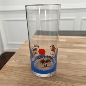 Malibu Drink Glass Rare Vintage Tropical Scene Motif Excellent Condition